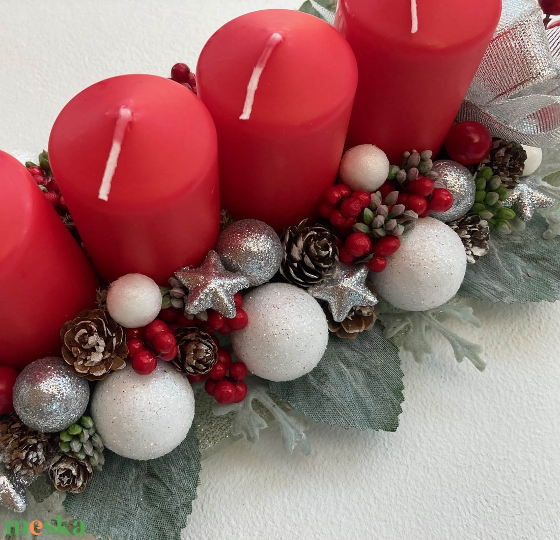 Adventi asztaldísz piros hamvas - karácsony - adventi díszek - adventi koszorú - Meska.hu Adventi asztaldísz piros hamvas - karácsony - adventi díszek - adventi koszorú - Meska.hu