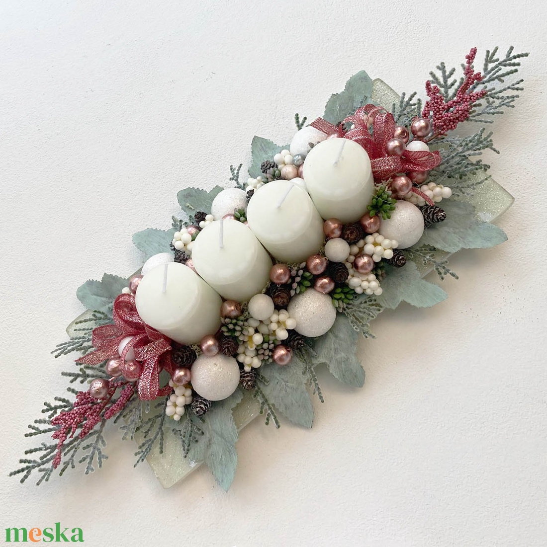 Adventi asztaldísz rosegold - karácsony - adventi díszek - adventi koszorú - Meska.hu Adventi asztaldísz rosegold - karácsony - adventi díszek - adventi koszorú - Meska.hu