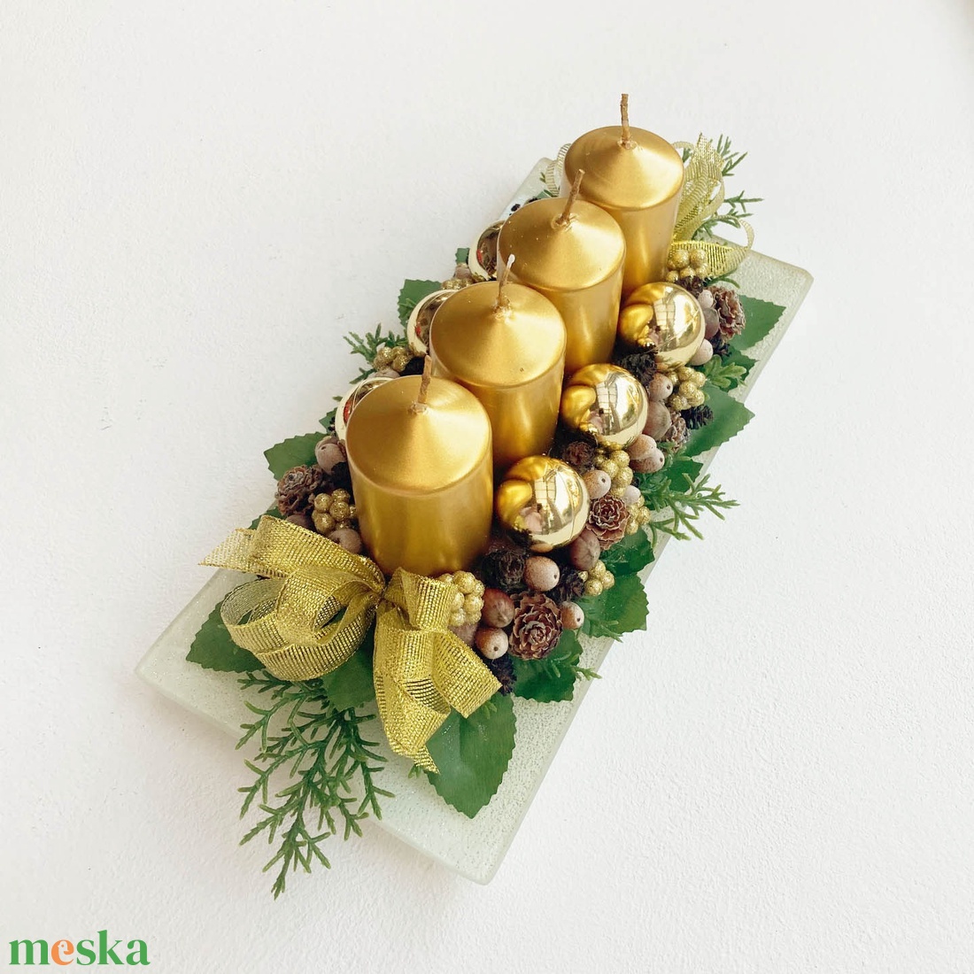 Adventi asztaldísz arany - karácsony - adventi díszek - adventi koszorú - Meska.hu Adventi asztaldísz arany - karácsony - adventi díszek - adventi koszorú - Meska.hu