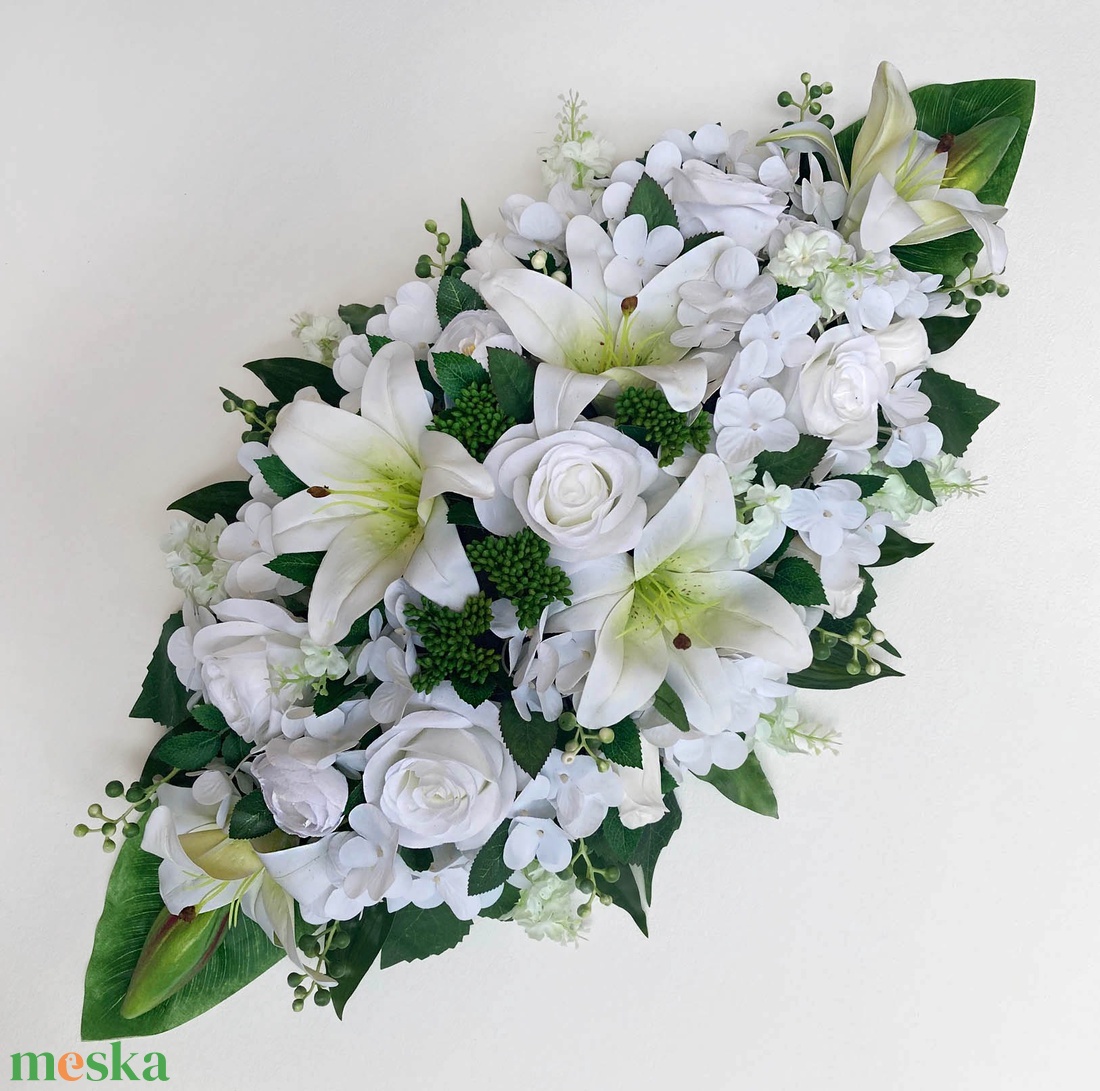 Liliomos asztaldísz selyemvirág - esküvő - dekoráció - asztaldísz - Meska.hu