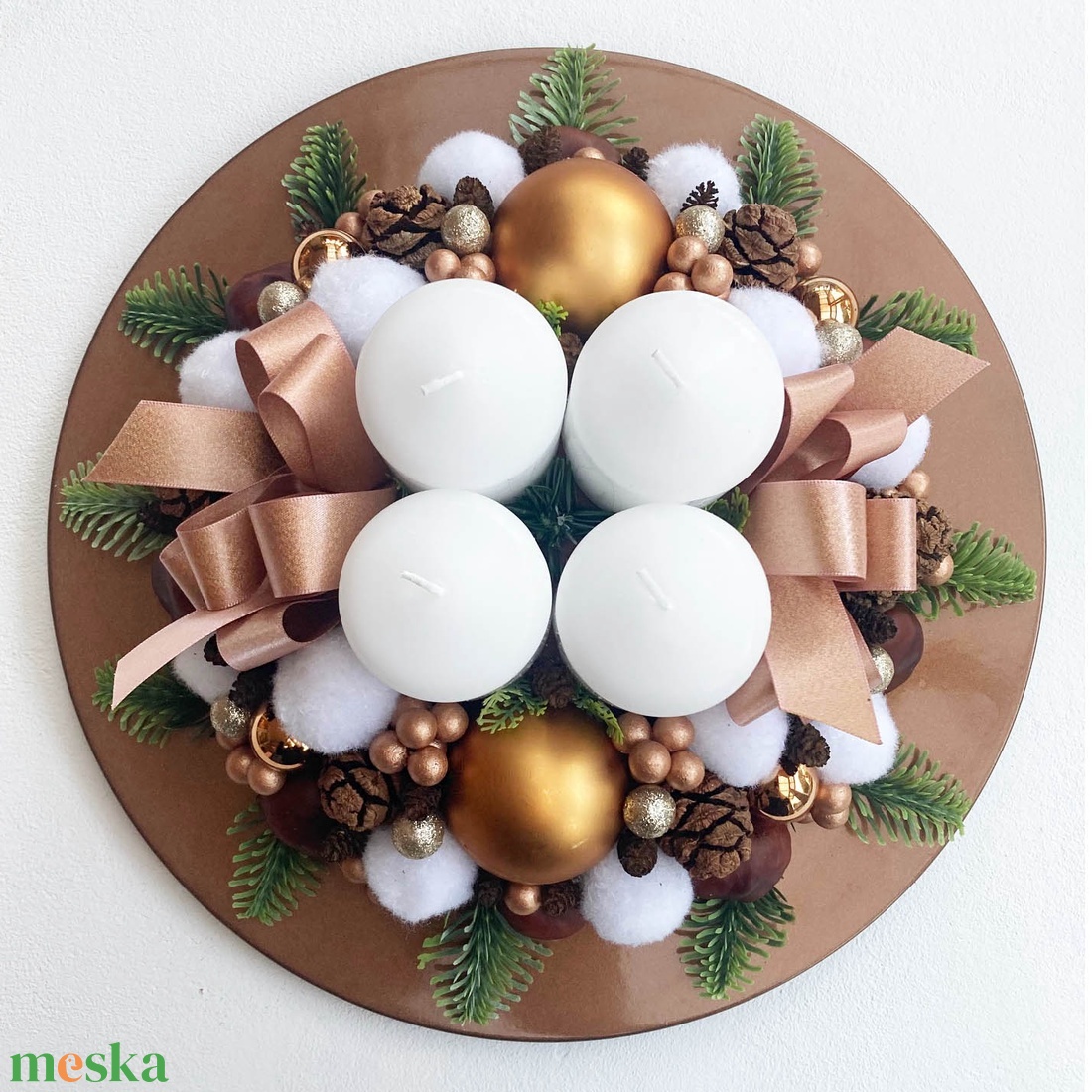 Adventi asztaldísz bronz rosegold - karácsony - karácsonyi lakásdekoráció - ünnepi asztaldekoráció - Meska.hu Adventi asztaldísz bronz rosegold - karácsony - karácsonyi lakásdekoráció - ünnepi asztaldekoráció - Meska.hu