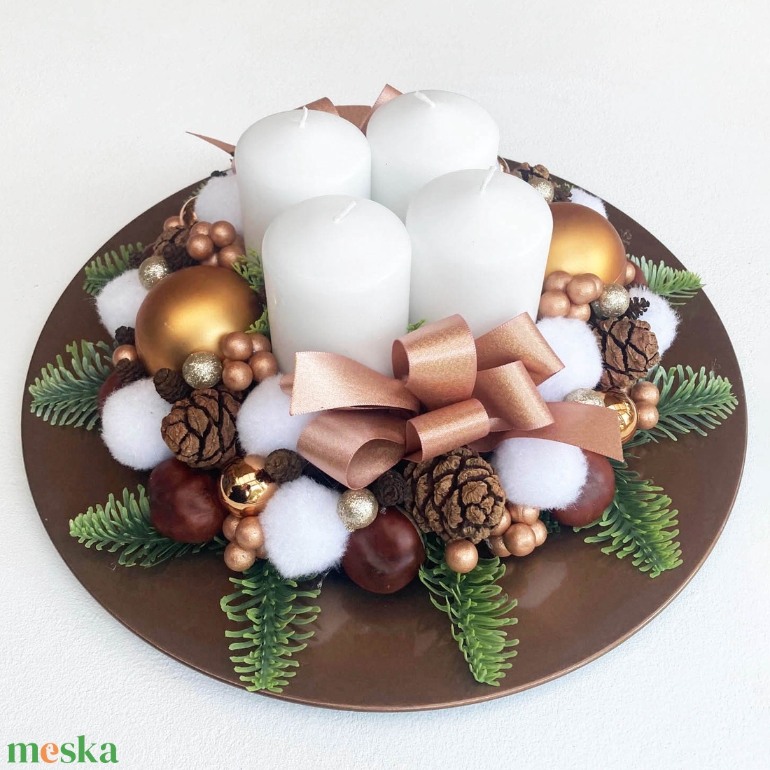 Adventi asztaldísz bronz rosegold - karácsony - karácsonyi lakásdekoráció - ünnepi asztaldekoráció - Meska.hu Adventi asztaldísz bronz rosegold - karácsony - karácsonyi lakásdekoráció - ünnepi asztaldekoráció - Meska.hu