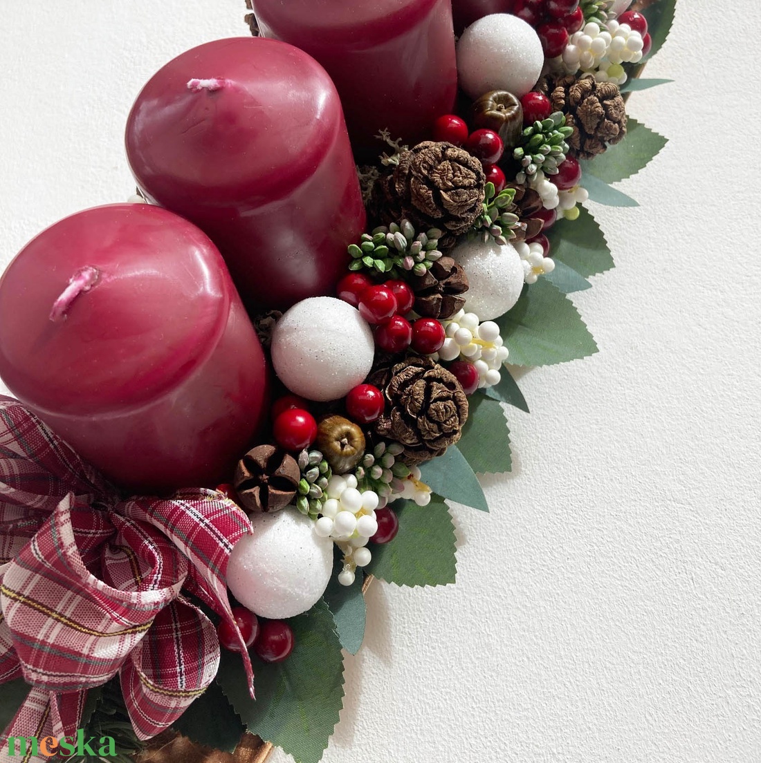Adventi asztaldísz bordó - karácsony - adventi díszek - adventi koszorú - Meska.hu Adventi asztaldísz bordó - karácsony - adventi díszek - adventi koszorú - Meska.hu