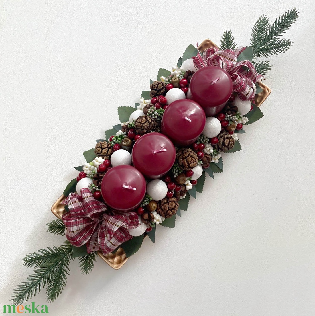 Adventi asztaldísz bordó - karácsony - adventi díszek - adventi koszorú - Meska.hu Adventi asztaldísz bordó - karácsony - adventi díszek - adventi koszorú - Meska.hu