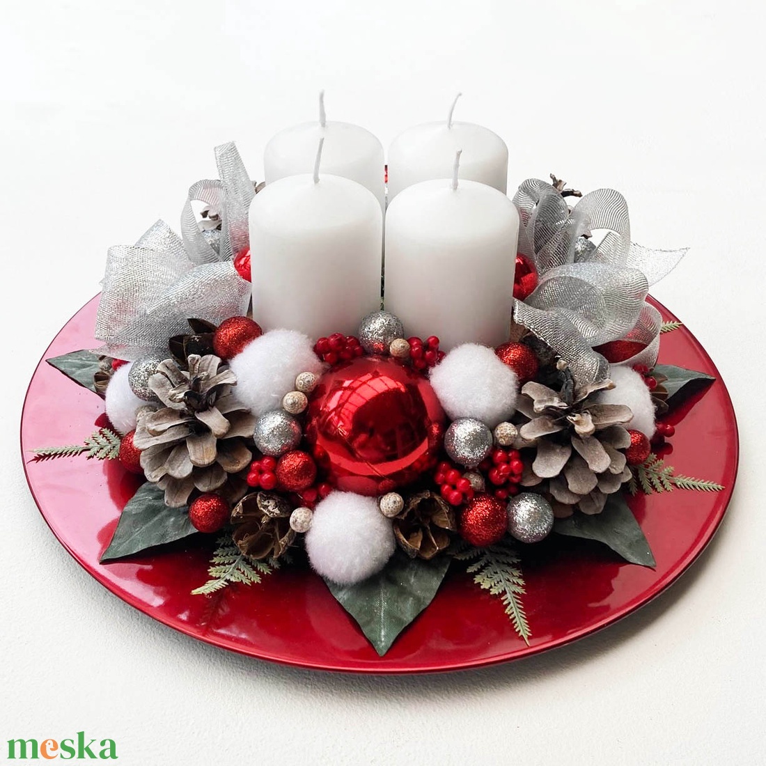 Adventi asztaldísz piros tálban - karácsony - karácsonyi lakásdekoráció - ünnepi asztaldekoráció - Meska.hu Adventi asztaldísz piros tálban - karácsony - karácsonyi lakásdekoráció - ünnepi asztaldekoráció - Meska.hu
