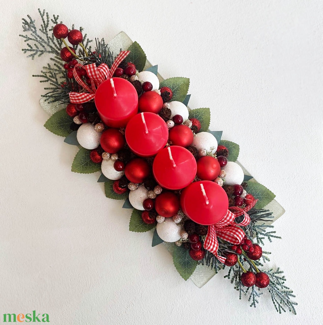 Adventi asztaldísz piros hamvas - karácsony - adventi díszek - adventi koszorú - Meska.hu Adventi asztaldísz piros hamvas - karácsony - adventi díszek - adventi koszorú - Meska.hu