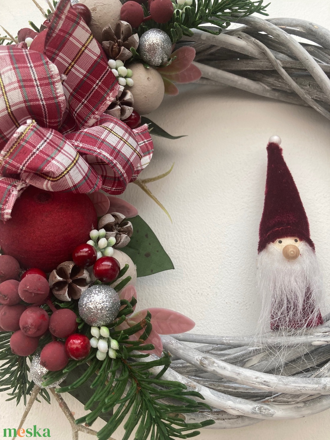 Karácsonyi ajtódísz télapós - karácsony - mikulás - mikulás beltéri dekoráció - Meska.hu