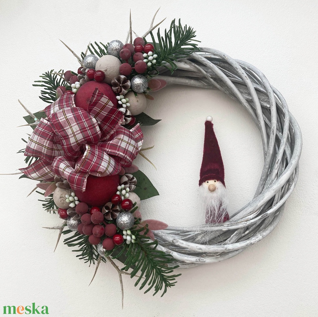 Karácsonyi ajtódísz télapós - karácsony - mikulás - mikulás beltéri dekoráció - Meska.hu