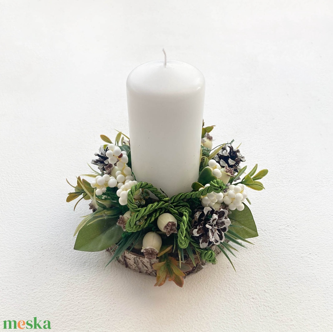 Karácsonyi asztaldísz bogyós - karácsony - karácsonyi lakásdekoráció - karácsonyi lakásdíszek - Meska.hu