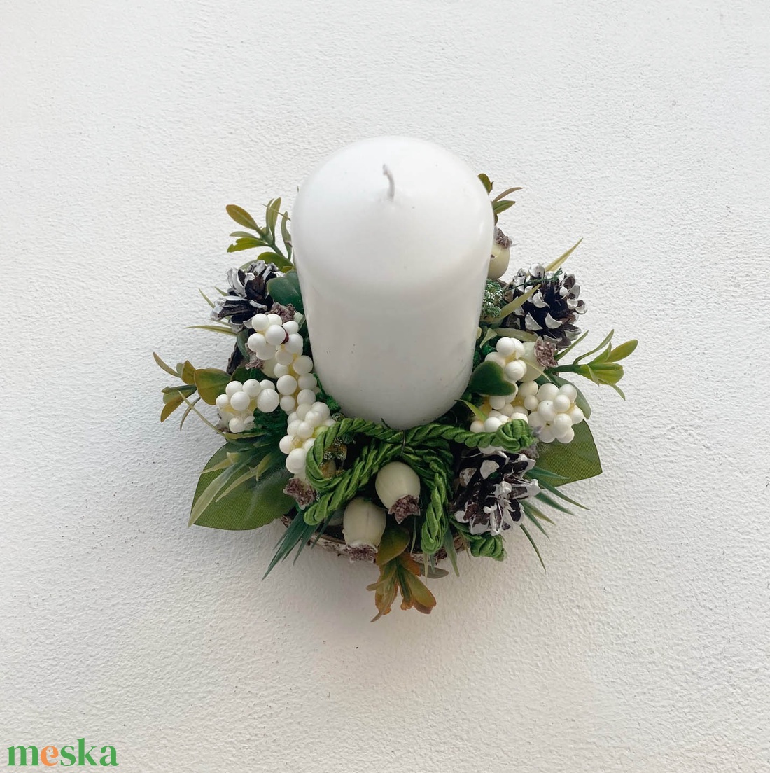 Karácsonyi asztaldísz bogyós - karácsony - karácsonyi lakásdekoráció - karácsonyi lakásdíszek - Meska.hu