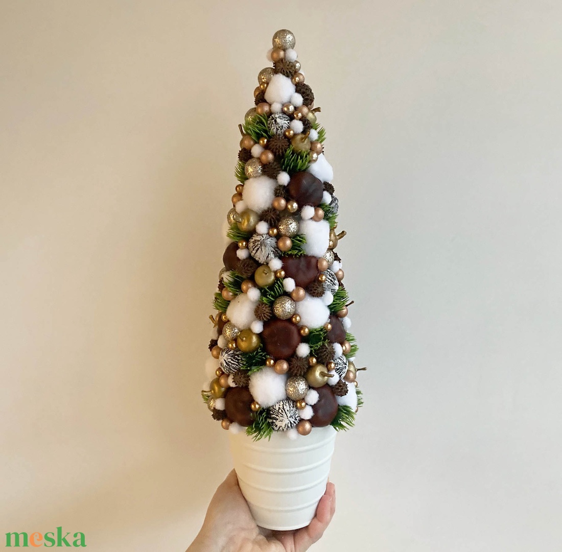 Mini karácsonyfa (grincsfa) arany - karácsony - karácsonyi lakásdekoráció - karácsonyfa, grincsfa - Meska.hu