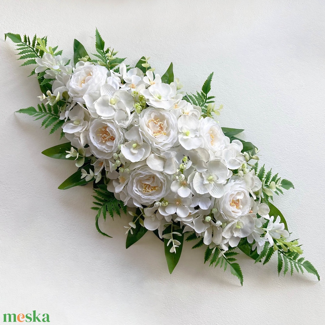 Selyemvirág asztaldísz fehér - esküvő - dekoráció - asztaldísz - Meska.hu