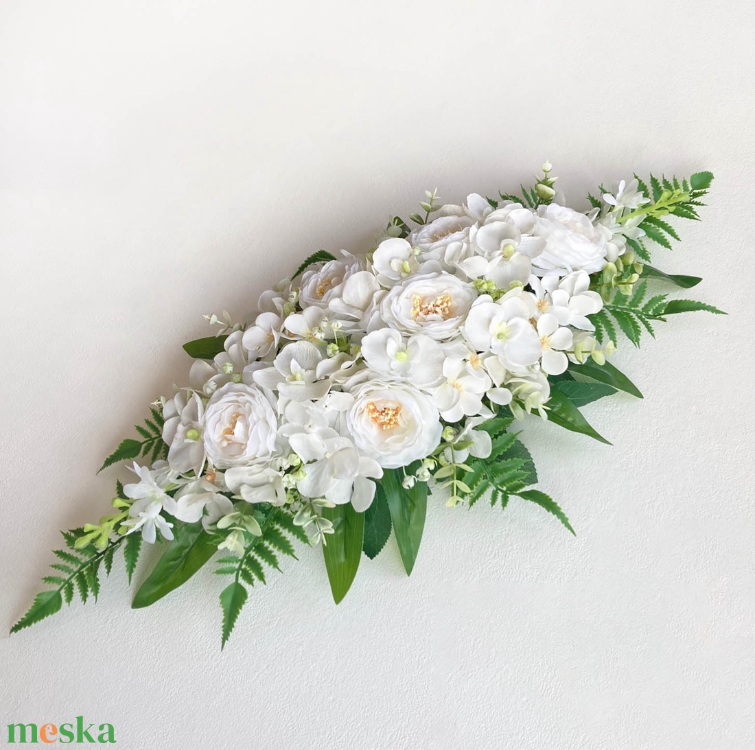 Selyemvirág asztaldísz fehér - esküvő - dekoráció - asztaldísz - Meska.hu