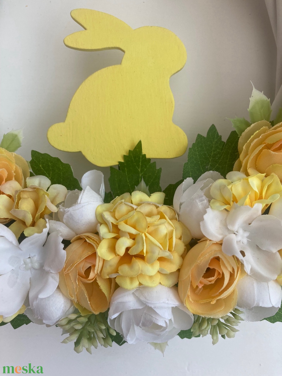 Húsvéti ajtódísz sárga - ünnepi díszek, dekorációk - húsvéti díszek és dekorációk - húsvéti ajtódísz, kopogtató - Meska.hu