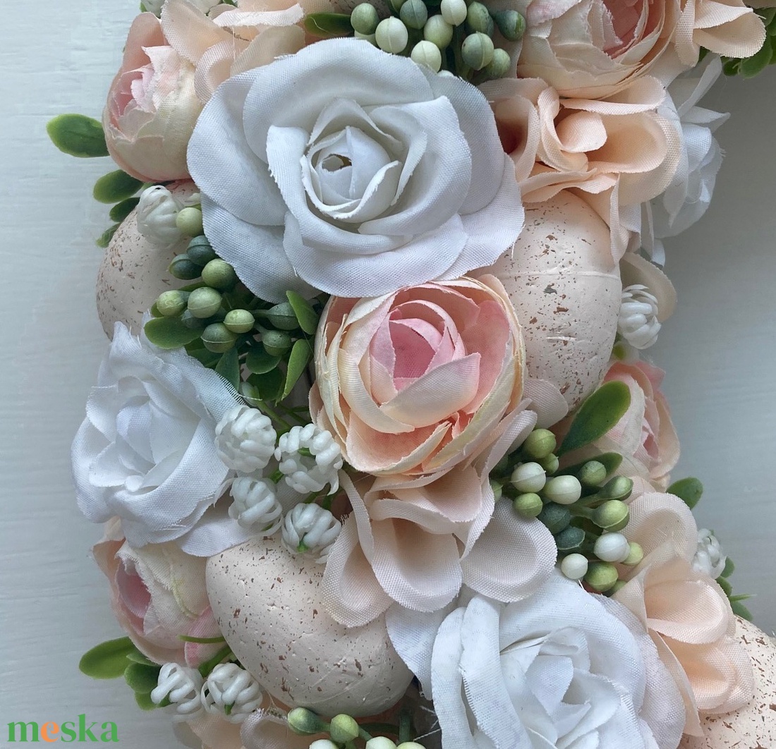 Húsvét kopogtató púder rózsaszín - ünnepi díszek, dekorációk - húsvéti díszek és dekorációk - húsvéti ajtódísz, kopogtató - Meska.hu