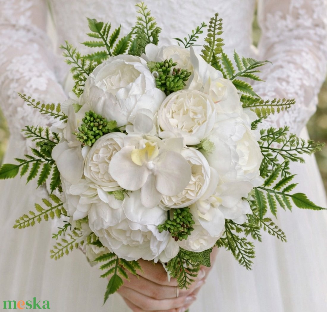 Menyasszonyi csokor greenery - esküvő - menyasszonyi- és dobócsokor - Meska.hu