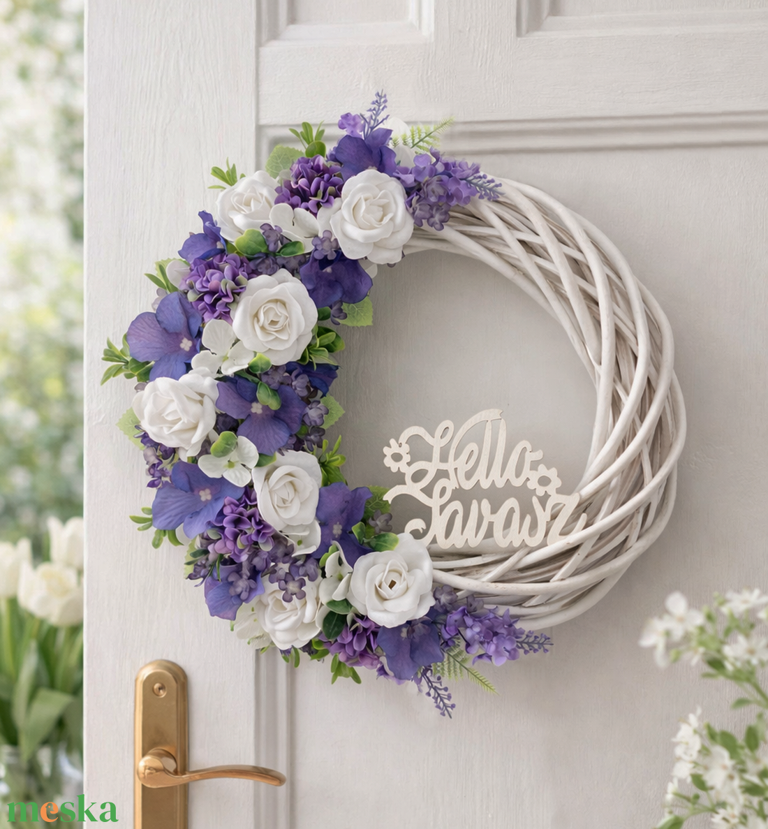 Orgonás ajtódísz koszorú - otthon & életmód - dekoráció - ajtó- és ablak dekoráció - ajtódísz & kopogtató - Meska.hu