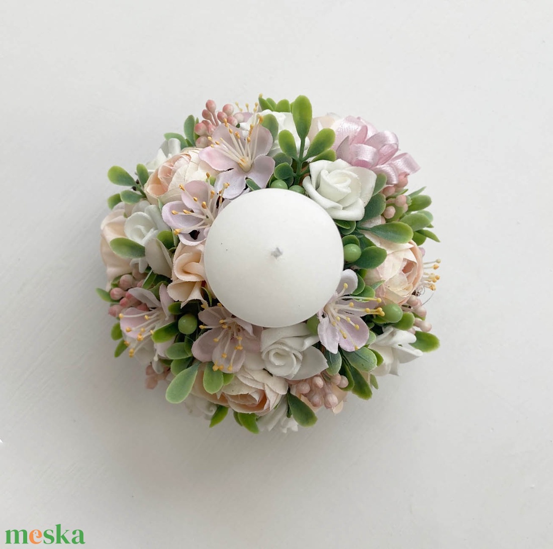 Tavaszi asztaldísz gyertyás púder - ünnepi díszek, dekorációk - húsvéti díszek és dekorációk - húsvéti asztaldíszek - Meska.hu