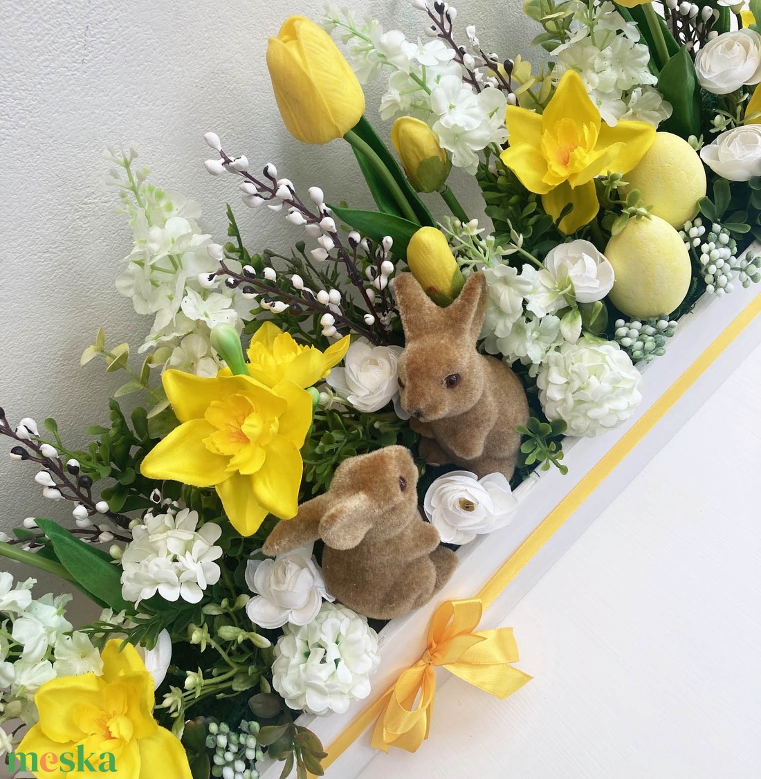 Nagy húsvéti virágláda asztaldísz - ünnepi díszek, dekorációk - húsvéti díszek és dekorációk - húsvéti asztaldíszek - Meska.hu