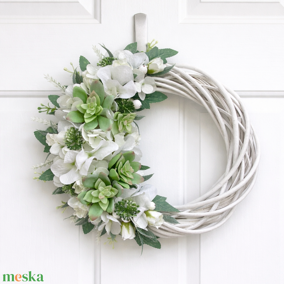 Kövirózsás ajtódísz - otthon & életmód - dekoráció - ajtó- és ablak dekoráció - ajtódísz & kopogtató - Meska.hu