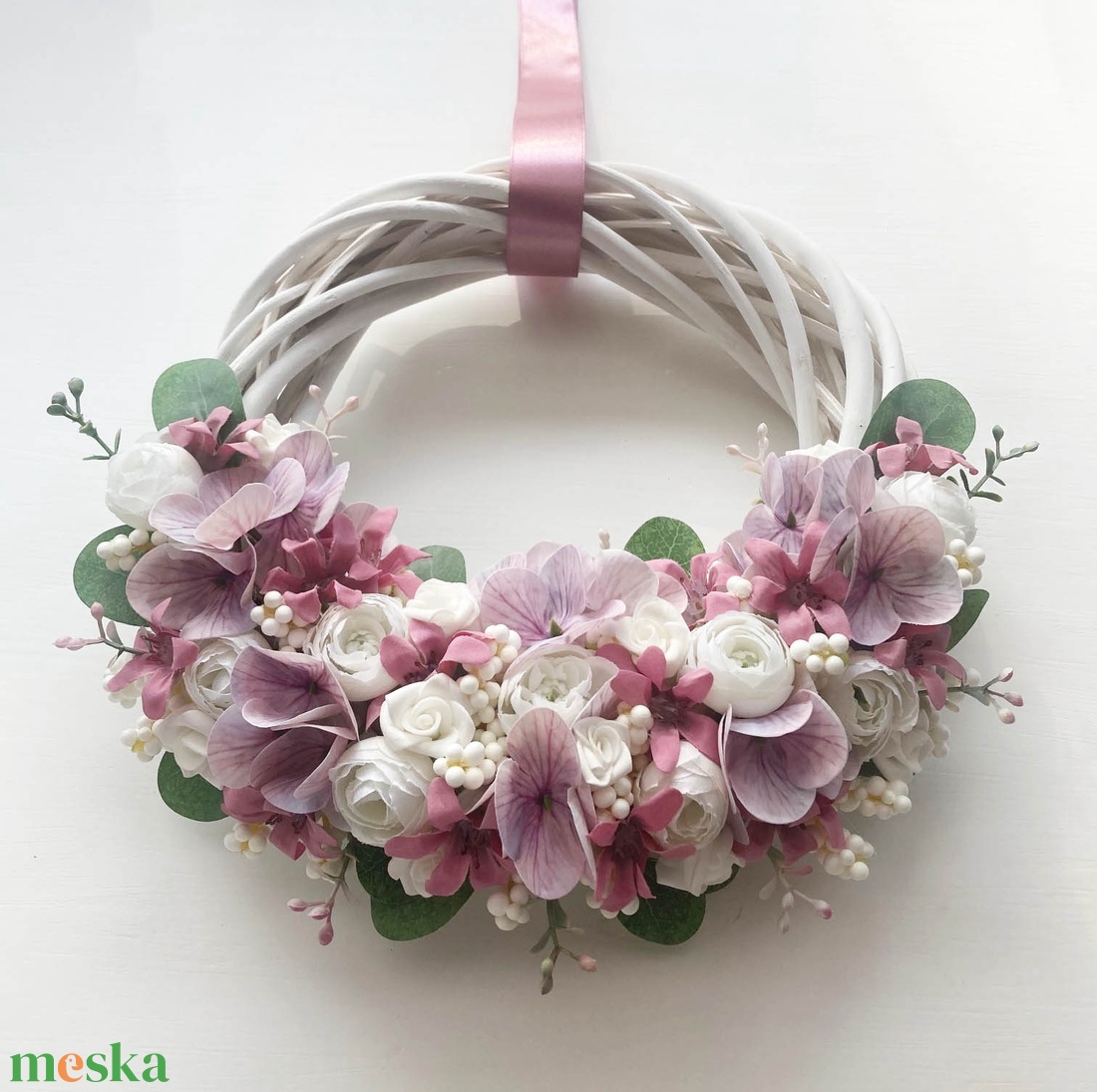 Tavaszi ajtódísz mályva - otthon & életmód - dekoráció - ajtó- és ablak dekoráció - ajtódísz & kopogtató - Meska.hu