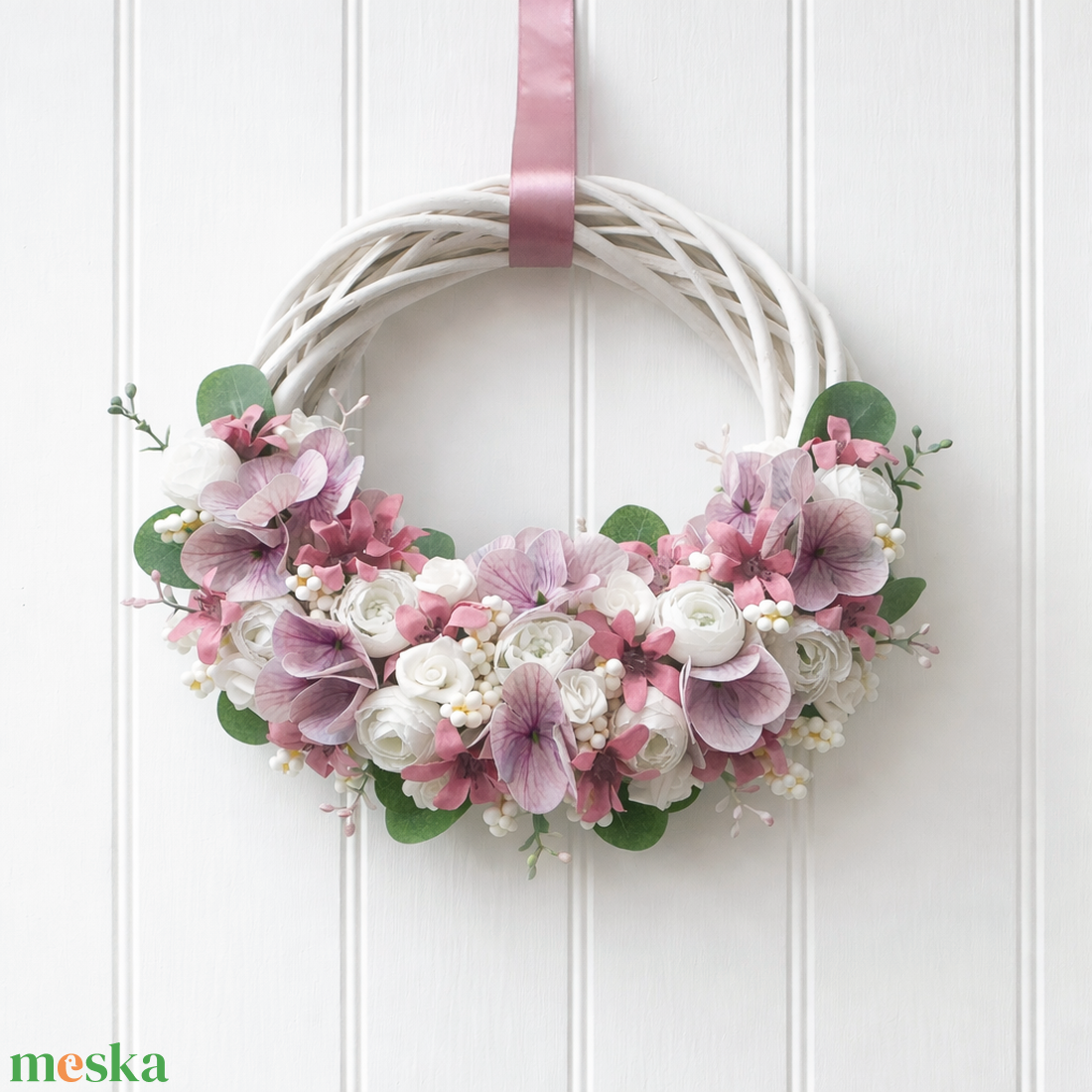 Tavaszi ajtódísz mályva - otthon & életmód - dekoráció - ajtó- és ablak dekoráció - ajtódísz & kopogtató - Meska.hu