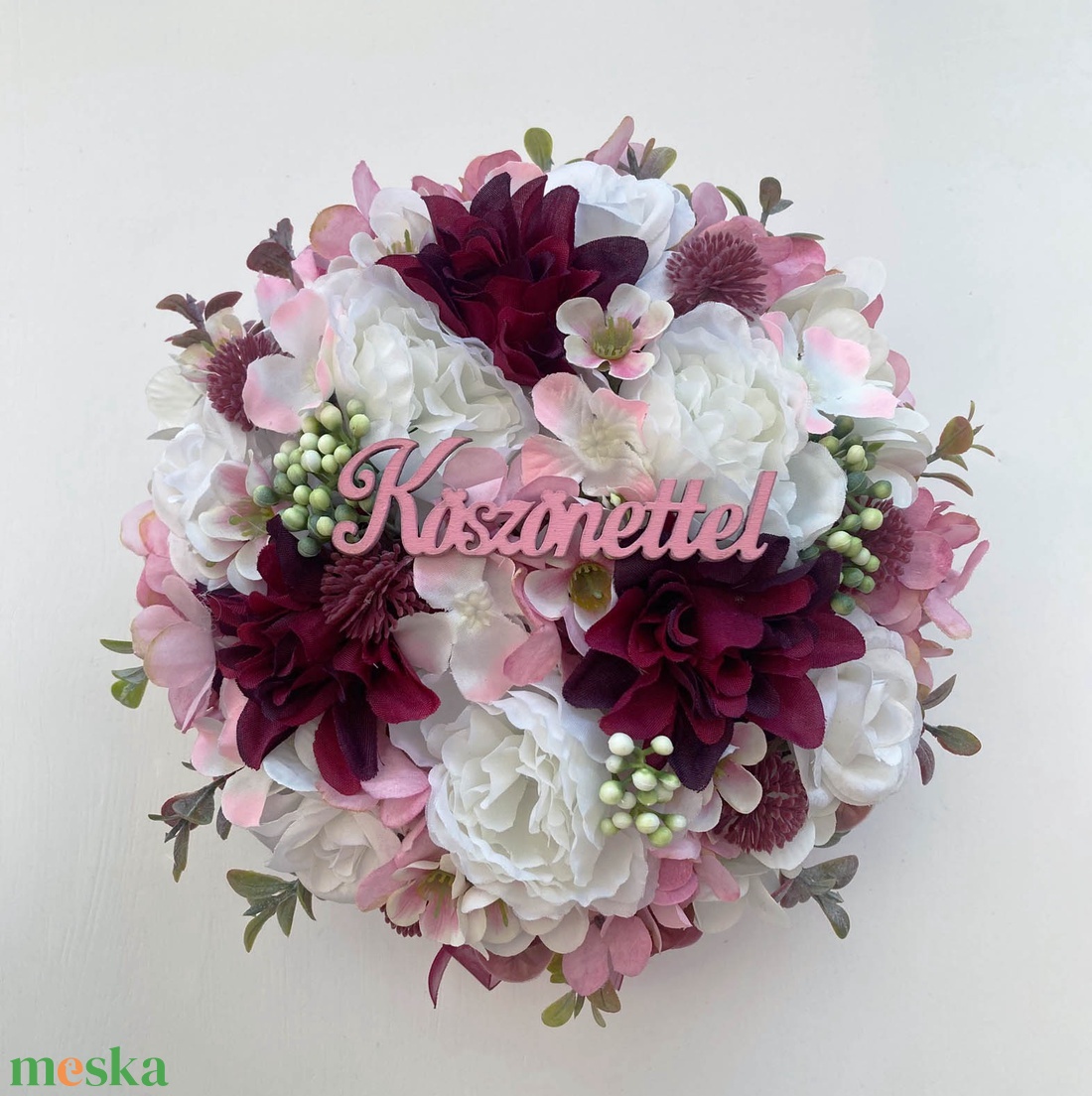 Virágdoboz bordó rózsaszín - otthon & életmód - virágdekoráció - virágok - virágbox - Meska.hu