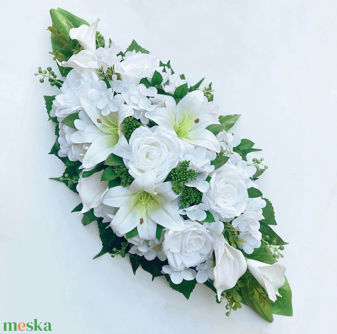 Liliomos asztaldísz selyemvirág - esküvő - dekoráció - asztaldísz - Meska.hu