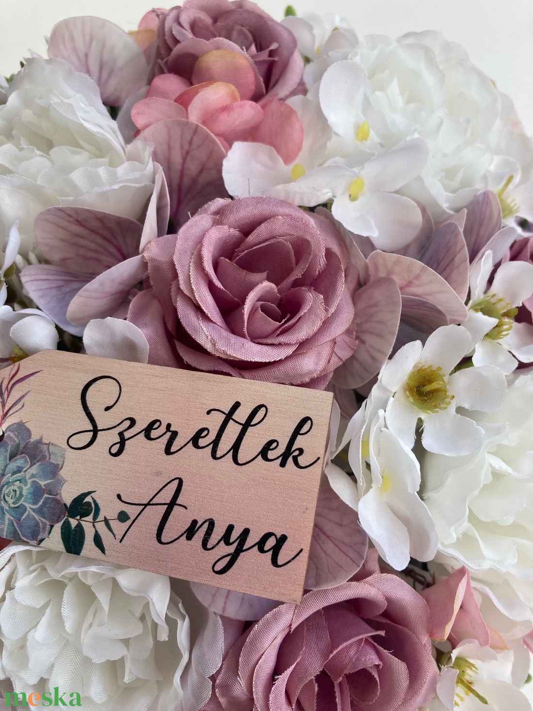 Anyák napi virágdoboz mályva - otthon & életmód - virágdekoráció - virágok - virágbox - Meska.hu