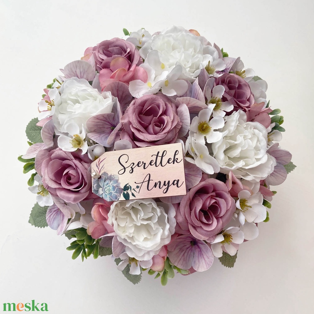 Anyák napi virágdoboz mályva - otthon & életmód - virágdekoráció - virágok - virágbox - Meska.hu