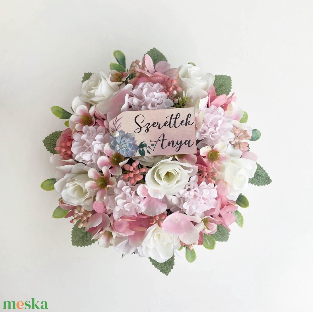 Anyák napi virágdoboz rózsaszín - otthon & életmód - virágdekoráció - virágok - virágbox - Meska.hu