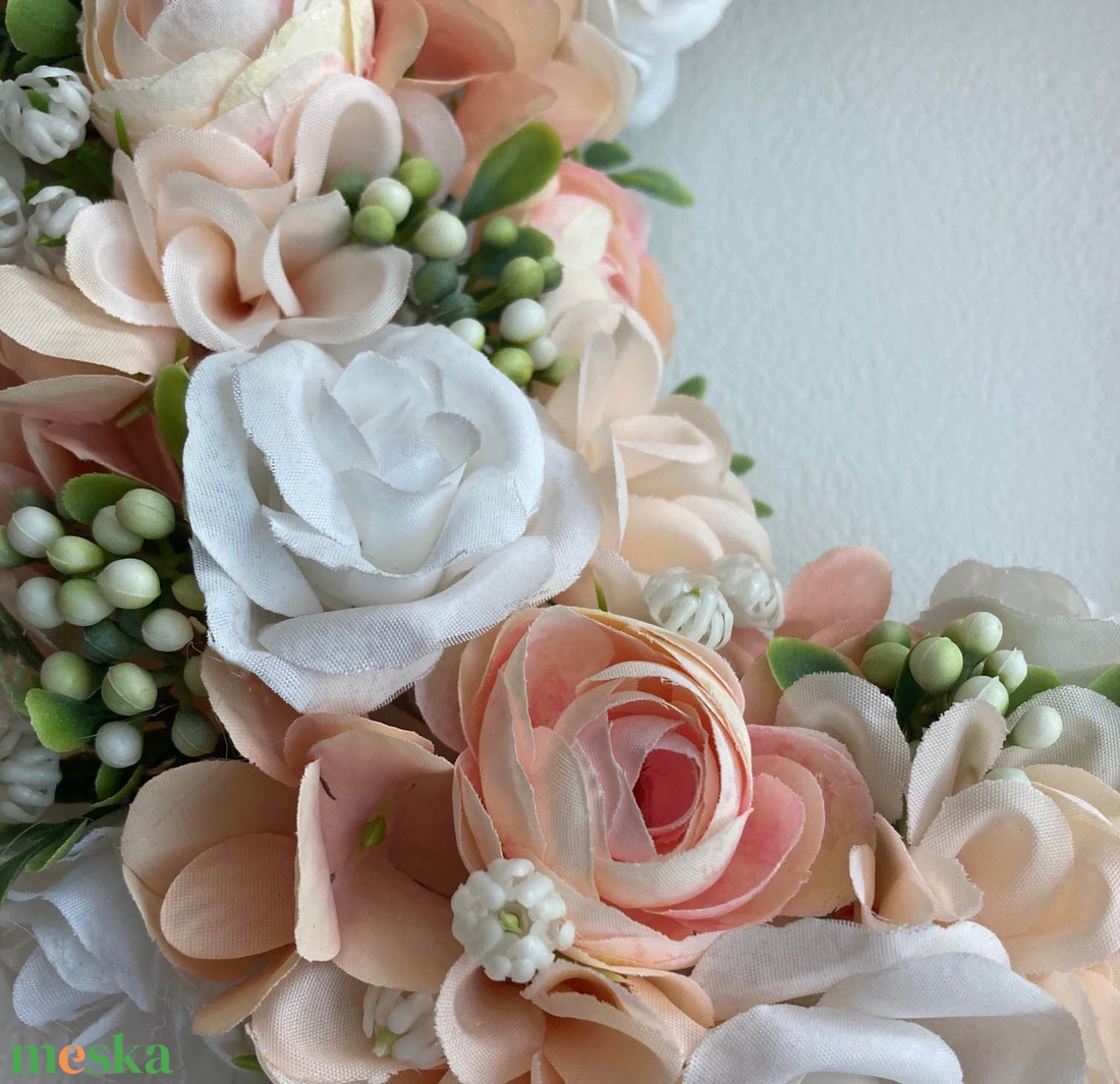 Tavaszi ajtódísz púder rózsaszín - otthon & életmód - dekoráció - ajtó- és ablak dekoráció - ajtódísz & kopogtató - Meska.hu