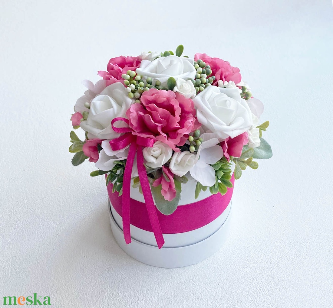 Pink virágbox - otthon & életmód - virágdekoráció - virágok - virágbox - Meska.hu