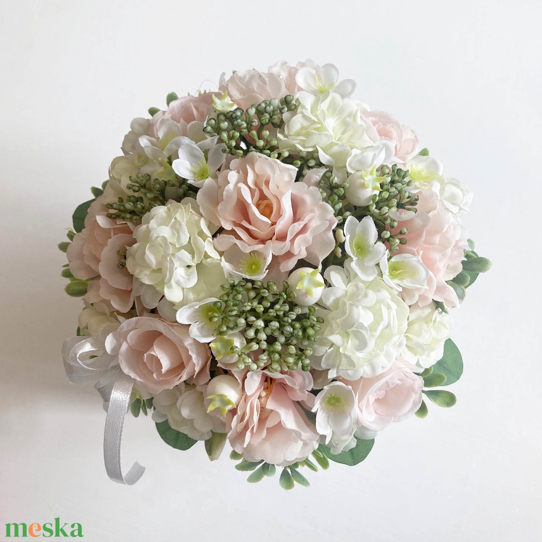 Púder rózsaszín virágbox - otthon & életmód - virágdekoráció - virágok - virágbox - Meska.hu