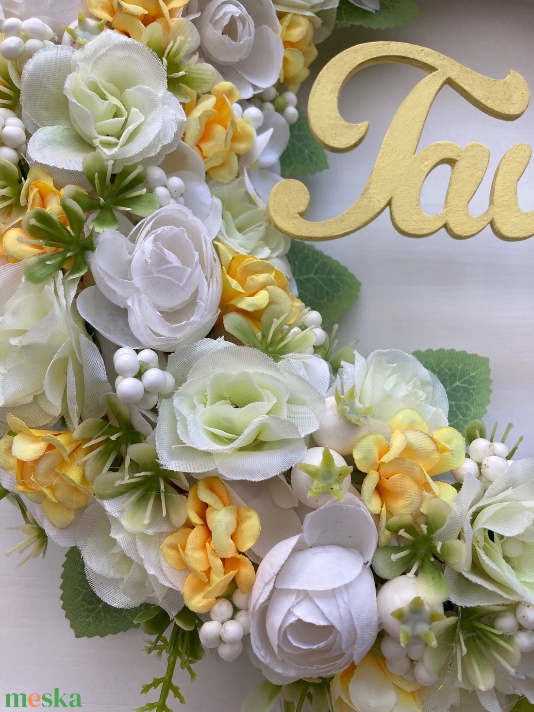 Tavaszi virágos ajtódísz - otthon & életmód - dekoráció - ajtó- és ablak dekoráció - ajtódísz & kopogtató - Meska.hu