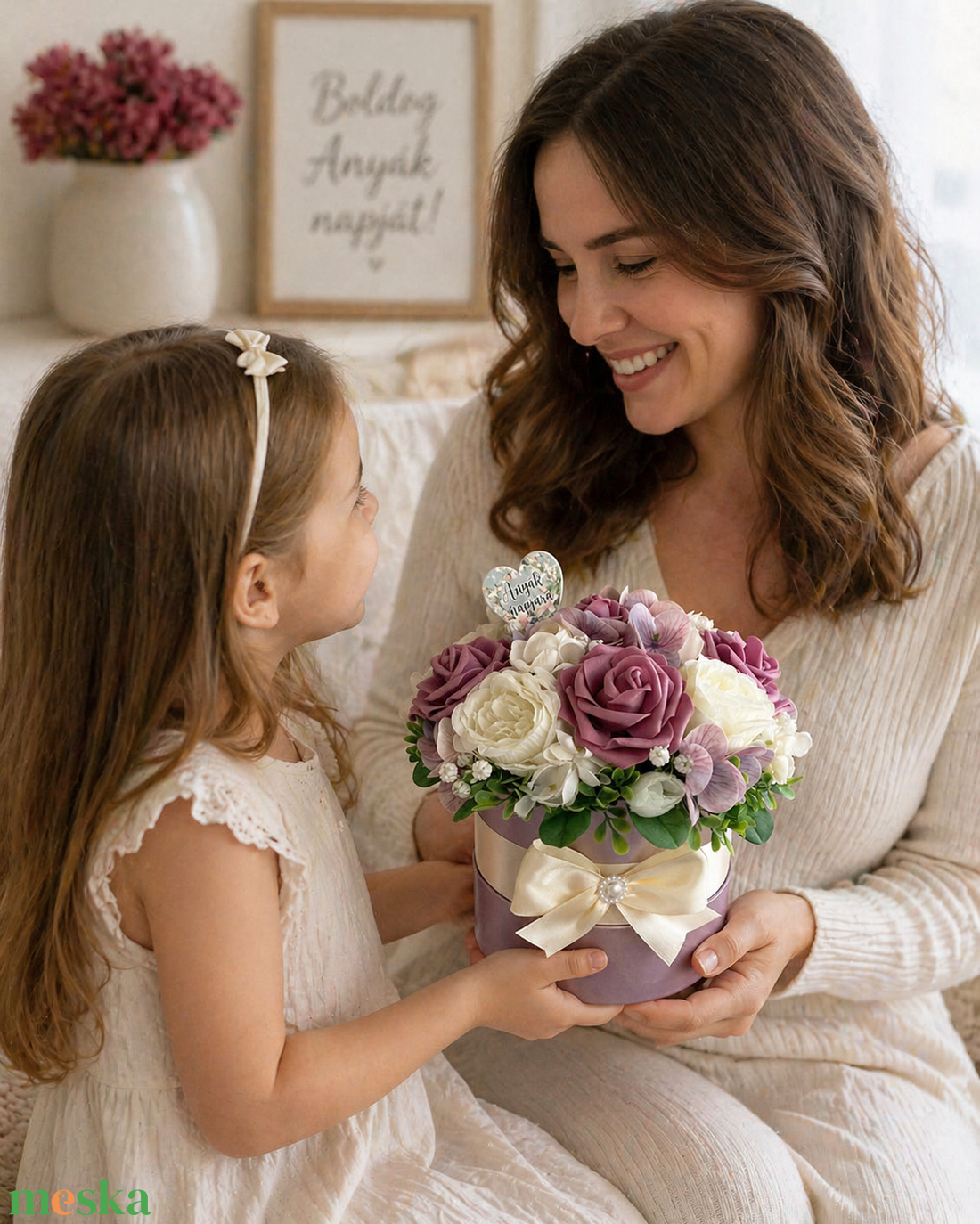 Anyák napi virágdoboz - mályva - otthon & életmód - virágdekoráció - virágok - virágbox - Meska.hu