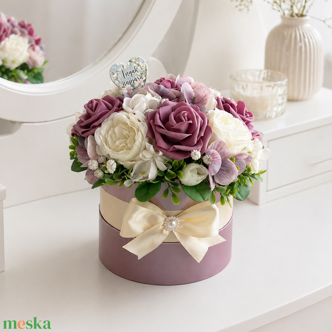 Anyák napi virágdoboz - mályva - otthon & életmód - virágdekoráció - virágok - virágbox - Meska.hu