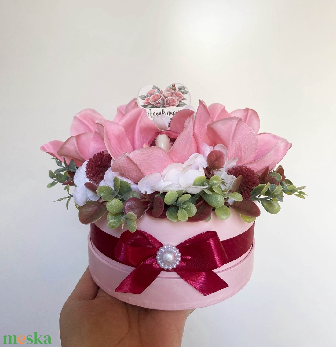 Anyák napi virágbox - orchideás - otthon & életmód - virágdekoráció - virágok - virágbox - Meska.hu