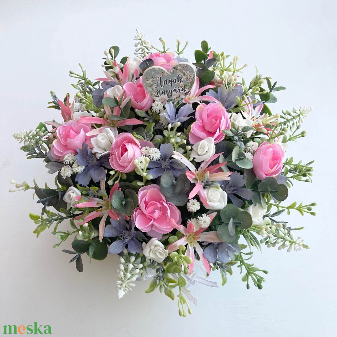 Anyák napi vintage virágkosár - mezei hangulatban - otthon & életmód - dekoráció - asztal és polc dekoráció - asztaldísz - Meska.hu