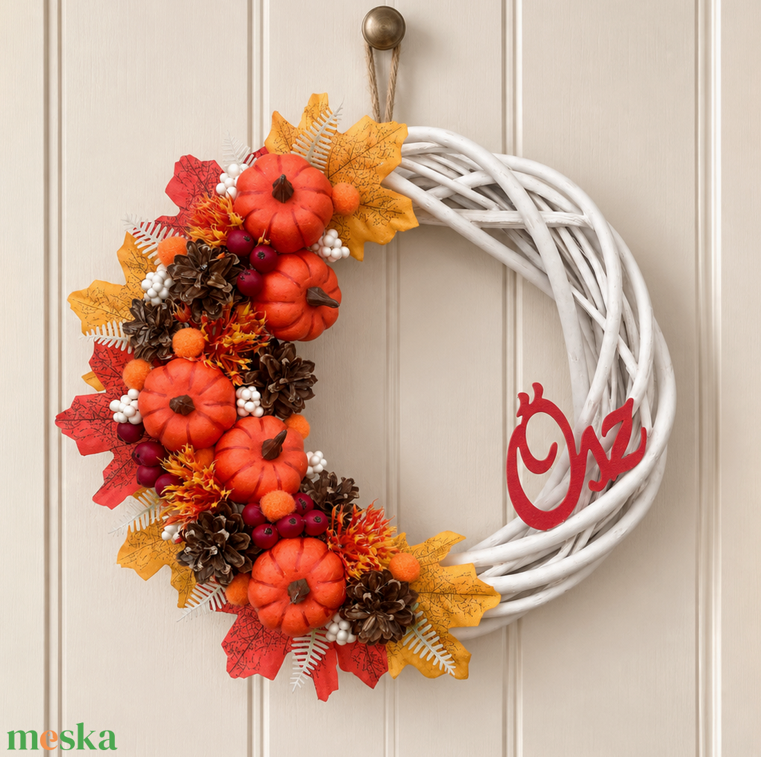 Őszi ajtódísz dísztökös - otthon & életmód - dekoráció - ajtó- és ablak dekoráció - ajtódísz & kopogtató - Meska.hu