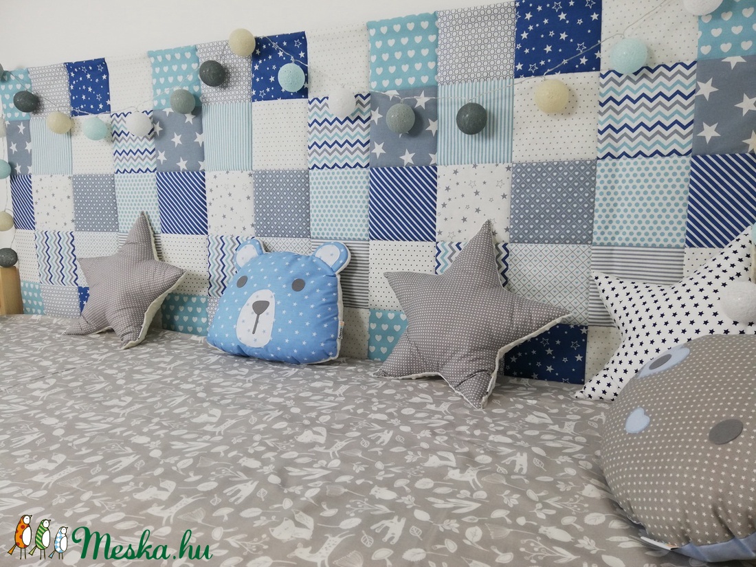 Világoskék patchwork mintájú falvédő - otthon & életmód - lakástextil - Meska.hu Világoskék patchwork mintájú falvédő - otthon & életmód - lakástextil - Meska.hu