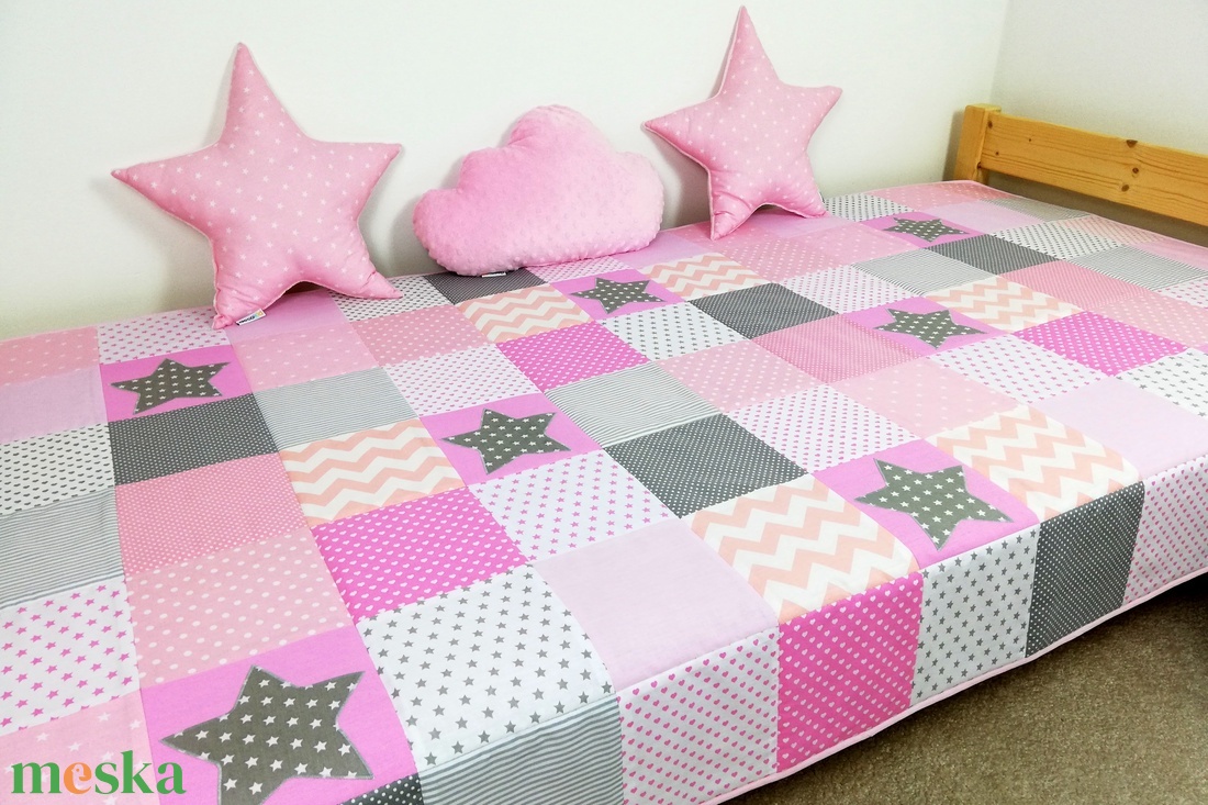 Csillagos rózsaszín patchwork ágytakaró - otthon & életmód - lakástextil - ágytakaró - Meska.hu Csillagos rózsaszín patchwork ágytakaró - otthon & életmód - lakástextil - ágytakaró - Meska.hu