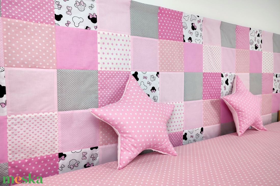 Rózsaszín - Minnie mintás patchwork falvédő - otthon & életmód - babaszoba, gyerekszoba - falvédő gyerekszobába - Meska.hu Rózsaszín - Minnie mintás patchwork falvédő - otthon & életmód - babaszoba, gyerekszoba - falvédő gyerekszobába - Meska.hu
