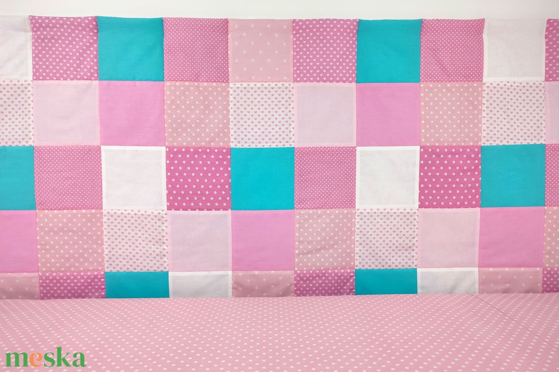 Rózsaszín-menta patchwork falvédő - otthon & életmód - babaszoba, gyerekszoba - falvédő gyerekszobába - Meska.hu Rózsaszín-menta patchwork falvédő - otthon & életmód - babaszoba, gyerekszoba - falvédő gyerekszobába - Meska.hu