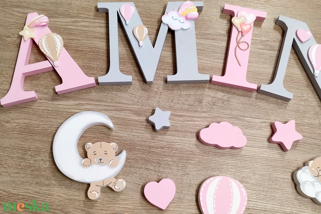 Macis díszítésű dekorbetű szett, választható névvel, színnel, kézműves, dekoráció, név, betű, gyerekszoba, dekor betű - otthon & életmód - dekoráció - fali és függő dekoráció - betű & név - Meska.hu