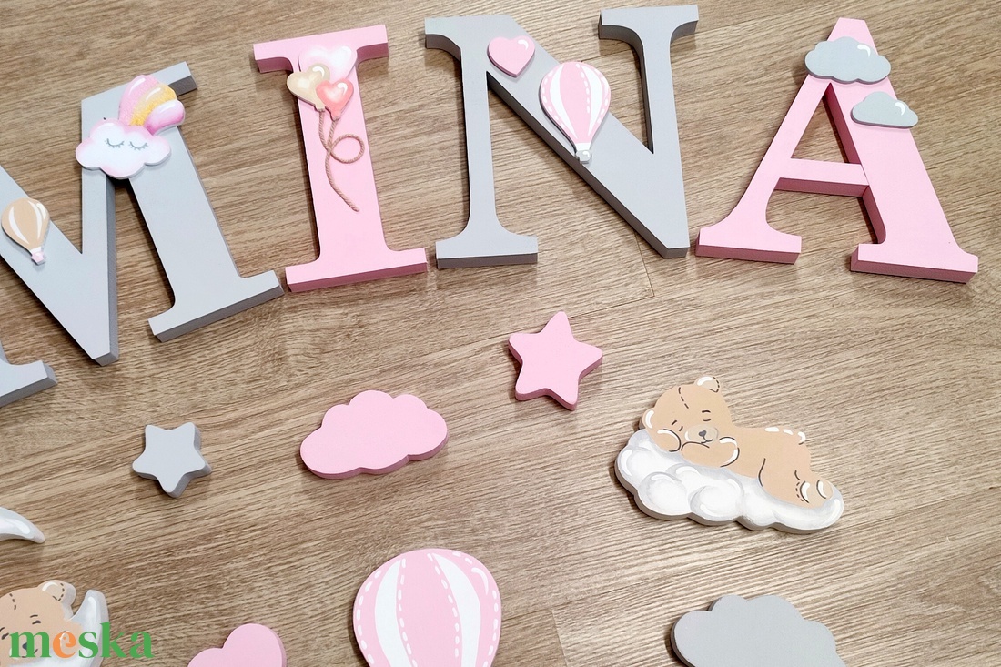 Macis díszítésű dekorbetű szett, választható névvel, színnel, kézműves, dekoráció, név, betű, gyerekszoba, dekor betű - otthon & életmód - dekoráció - fali és függő dekoráció - betű & név - Meska.hu