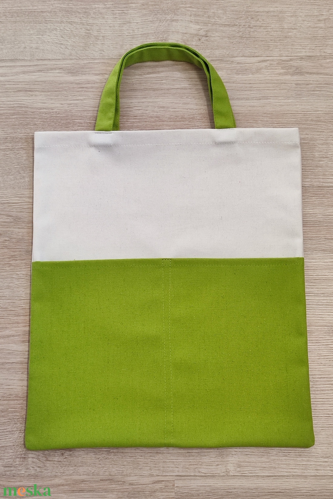 Ovis táska, ovis zsák, zsebes, zöld-fehér - játék & sport - ovis felszerelés - ovis zsák - Meska.hu