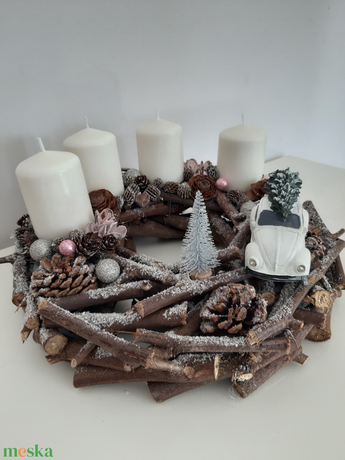 Kicsi-kocsi adventi koszorú - karácsony - adventi díszek - adventi koszorú - Meska.hu