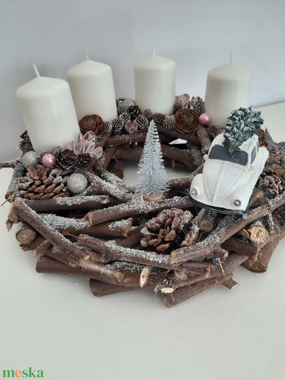 Kicsi-kocsi adventi koszorú - karácsony - adventi díszek - adventi koszorú - Meska.hu