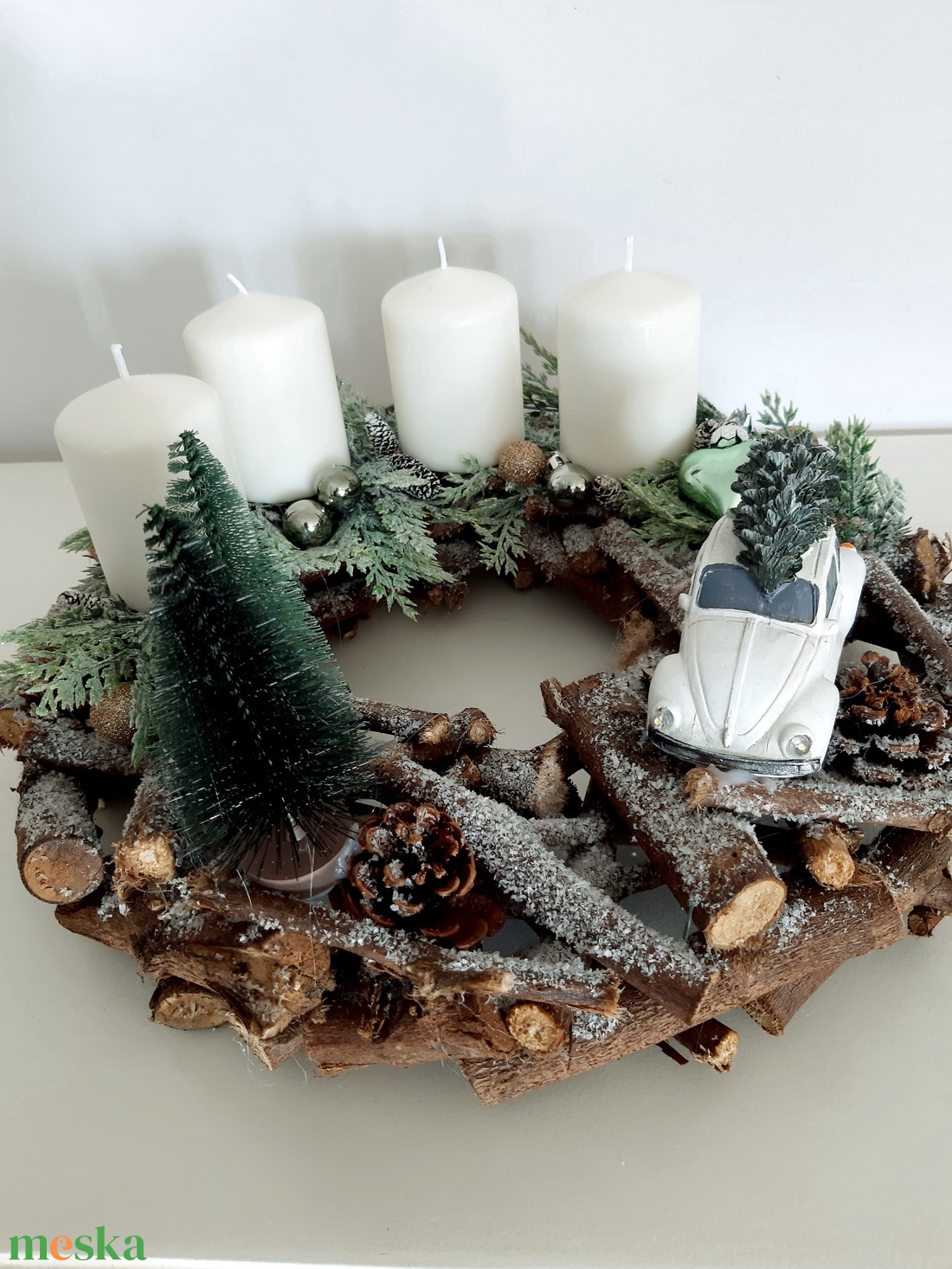 Kicsi-kocsi az erdőben - karácsony - adventi díszek - adventi koszorú - Meska.hu